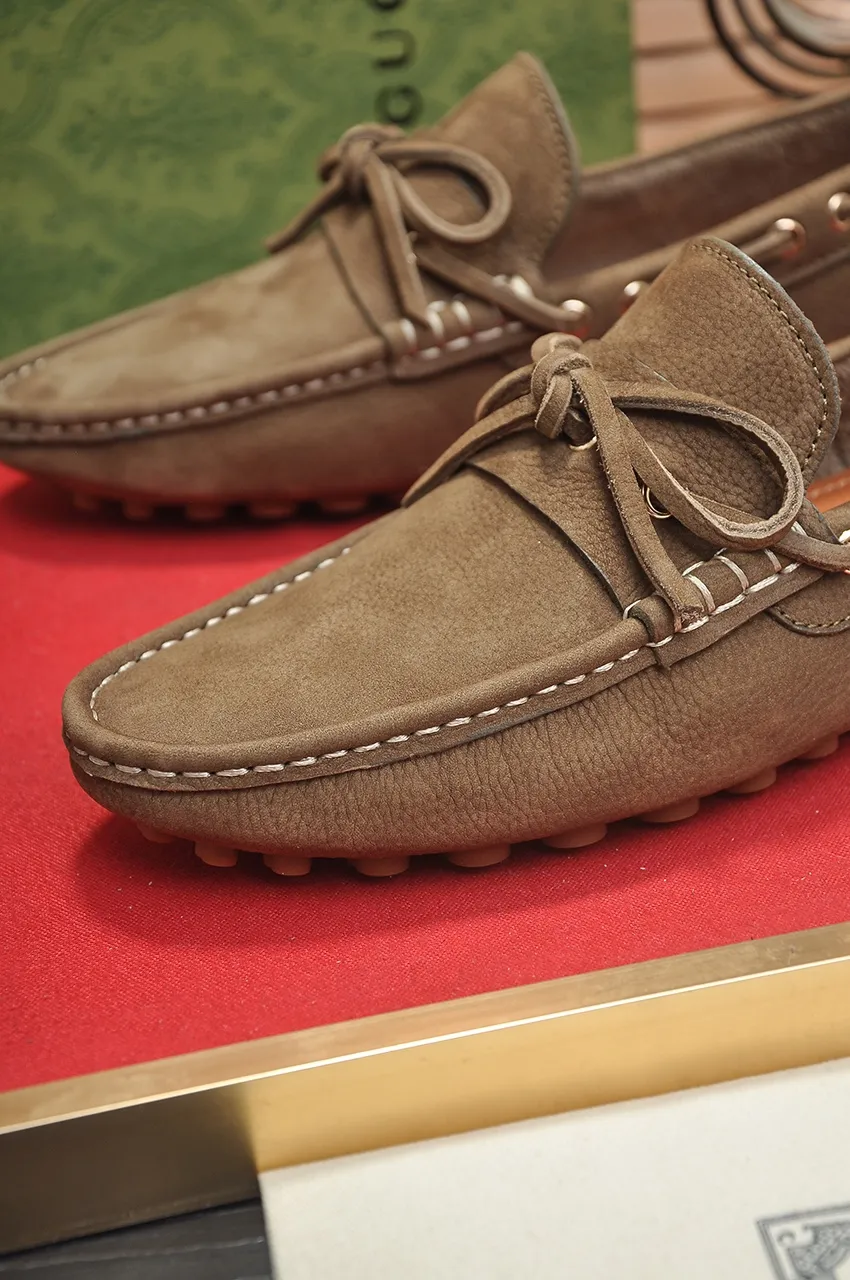 Men's Men's Shoes💰420💶【GUCCI】 (High-end Niuli) New 🍀Gucci*——Gucci Doudou Shoes! Made of imported original cowhide, the inner top layer is comfortable cowhide lining! Original wear-resistant rubber outsole! High quality products! Code number 38-44!